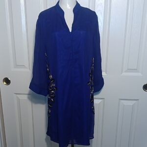 NWT. Stunning Royal Blue Kurti/Tunic With Beaded Accents